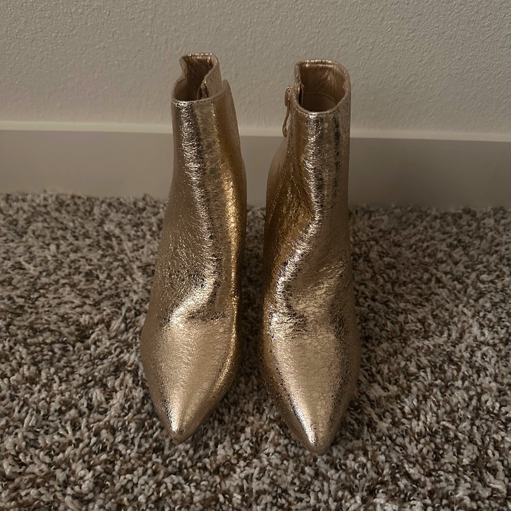ShuShop Gold Metallic Booties